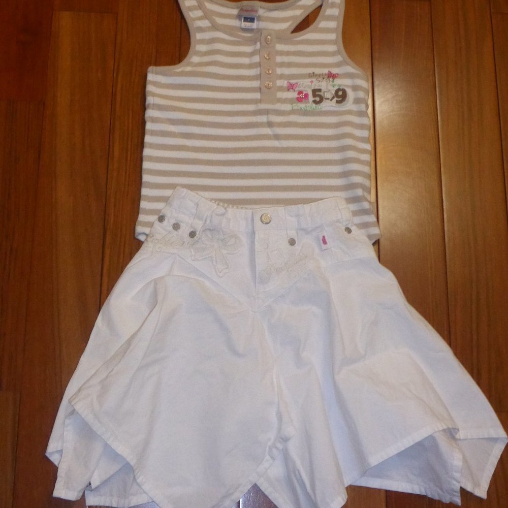 Pampolina tank top and handkerchief skirt set size 8 or 7